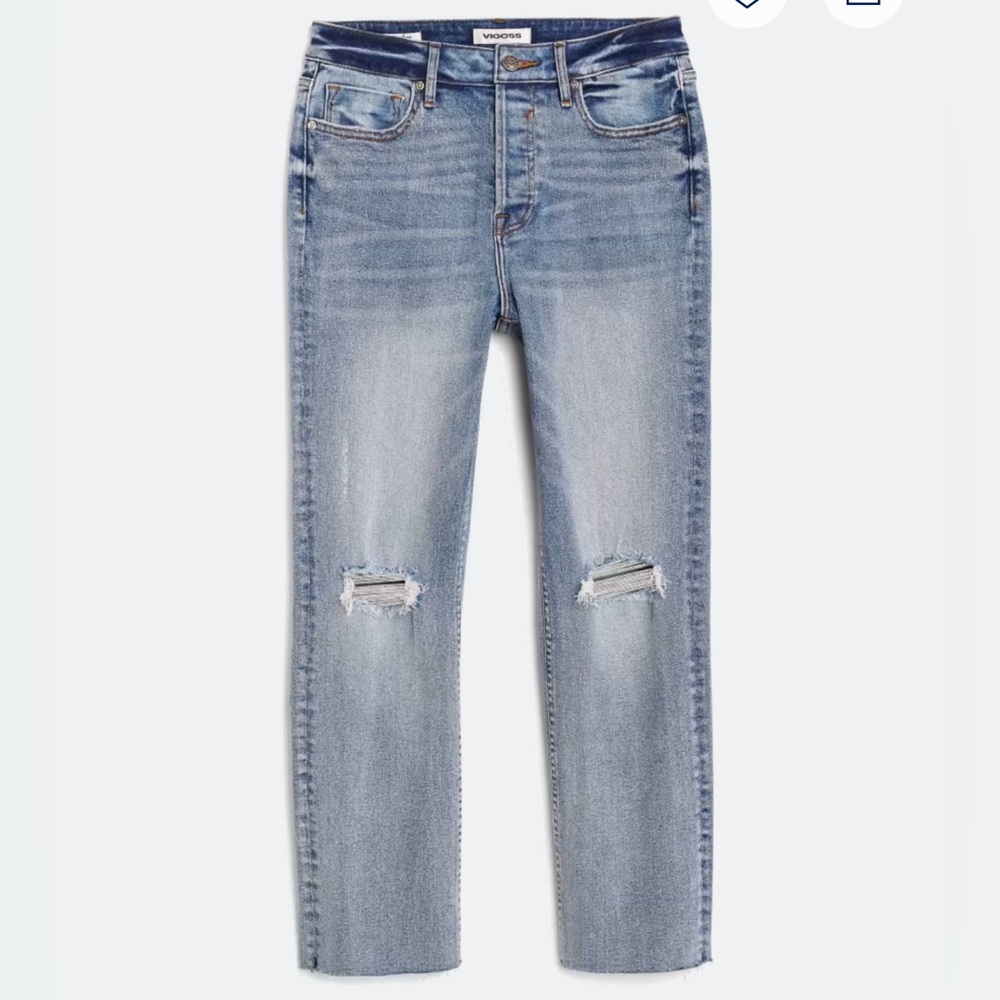 Vigoss Blue Straight Leg High Rise Jeans